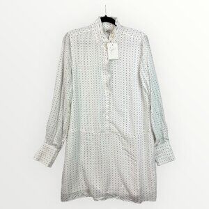 Joie White Long Sleeve Dress with Black Dots